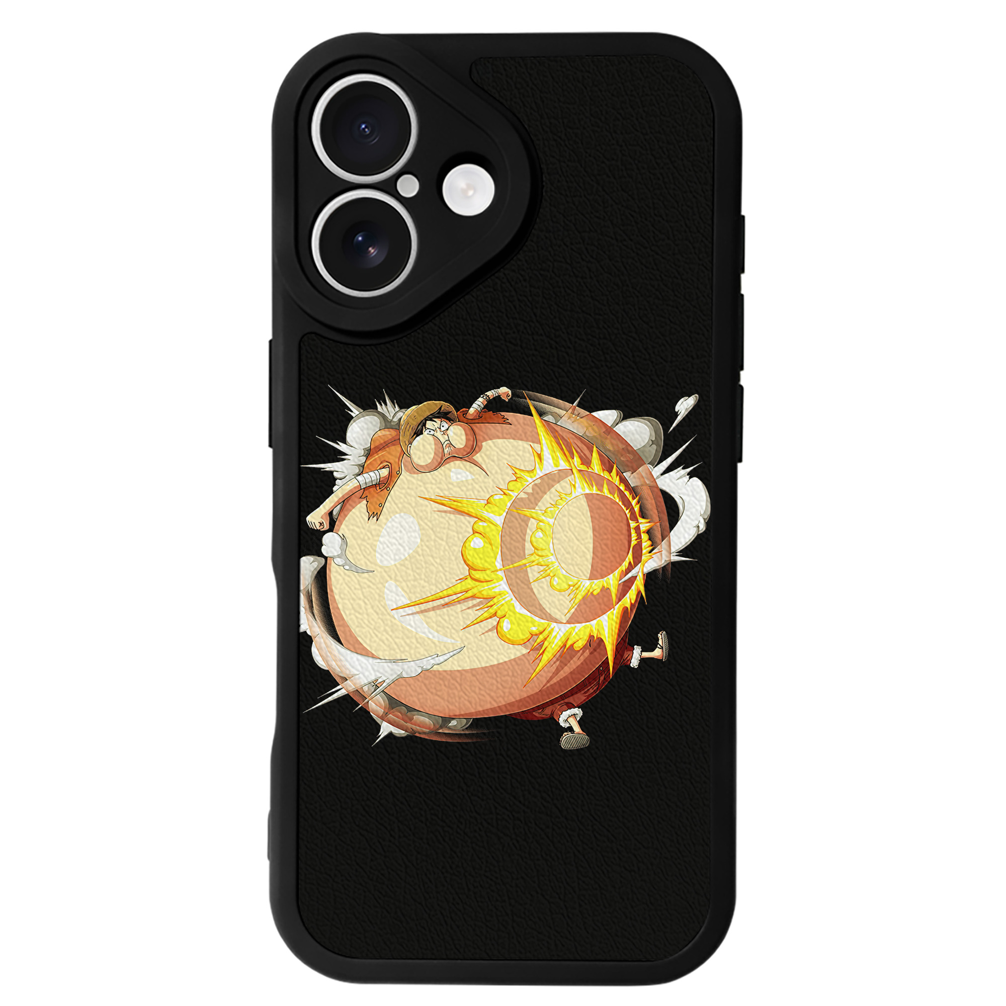 （画像用） ワンピース モンキー・D・ルフィ ONE PIECE Monkey D. Luffy 【iPhone 16シリーズ対応】シリコンスマホケース（レザー調） 材質：シリコン